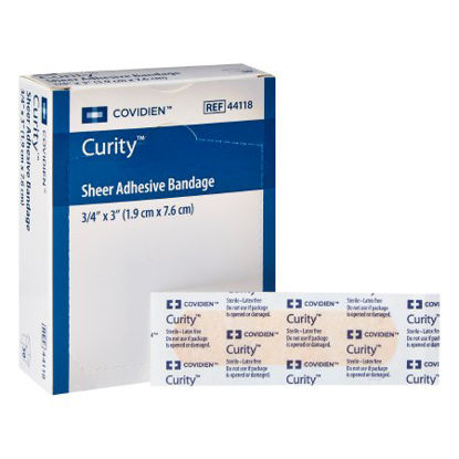 Picture of Adhesive Strip Curity™ 3/4 X 3 Inch Plastic Rectangle Sheer Sterile44118