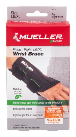 Picture of Wrist Brace Mueller® Green Plastic / Spandex Right Hand Black Large / X-Large86273