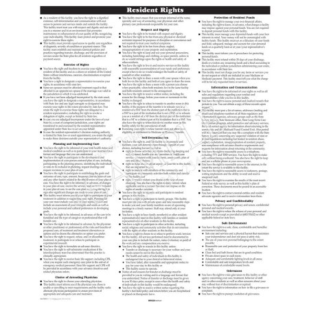 Picture of Wall Chart Resident Rights 22-1/2 X 28-1/2 Inch Manila Cardstock6705R-16