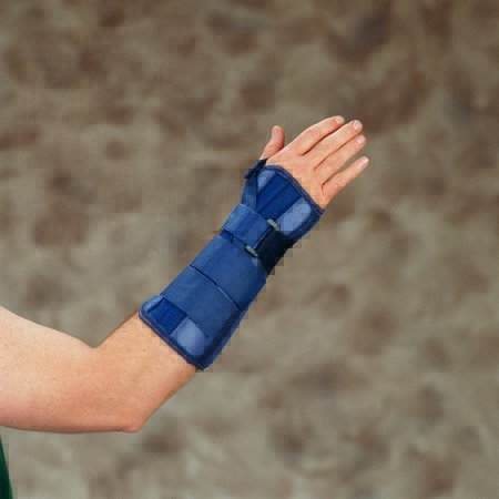 Picture of Wrist / Forearm Brace DeRoyal® Metal / Tietex Right Hand Black / Blue LargeTX9904-04