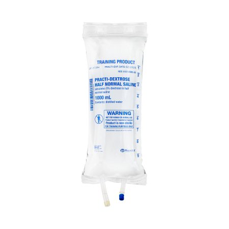 Picture of Clinical Training Medication Practi-Dextrose Half Normal Saline™ 1000 mL I.V. Bag Distilled Water Liquid271DH