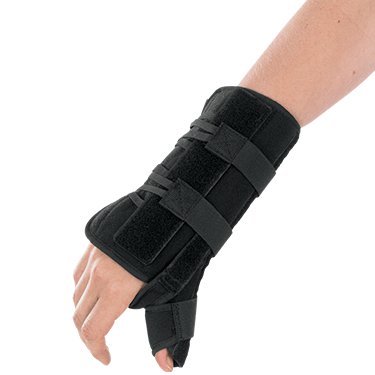 Picture of Wrist Brace With Thumb Spica Apollo Universal Aluminum / Foam Right Hand Black One Size Fits Most10659