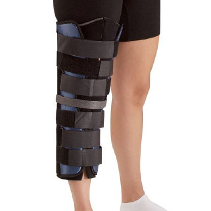 Picture of Knee Immobilizer PremierPro™ Tri-Panel One Size Fits Most D-Ring / Hook and Loop Strap Closure 12 to 24 Inch Thigh Circumference 16 Inch Length Left or Right Knee1162PP