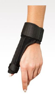 Picture of Thumb Brace Breg® Essentials Adult Small D-Ring / Hook and Loop Strap Closure Left or Right Hand BlackVP30301-020
