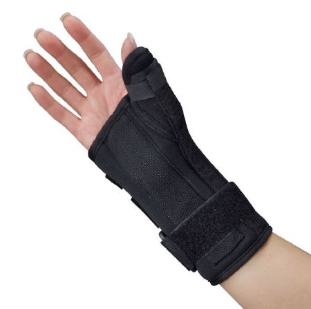 Picture of Wrist Brace with Thumb Spica Polyester Foam / Nylon / Tricot Right Hand Black X-Large1130RXLPP