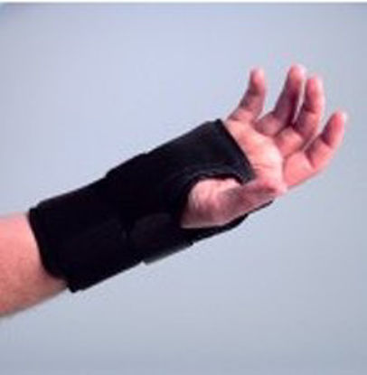 Picture of Wrist Brace Deluxe Aluminum / Cotton Flannel / Nylon / Trilaminate Foam Right Hand Black Large451-4010-50R