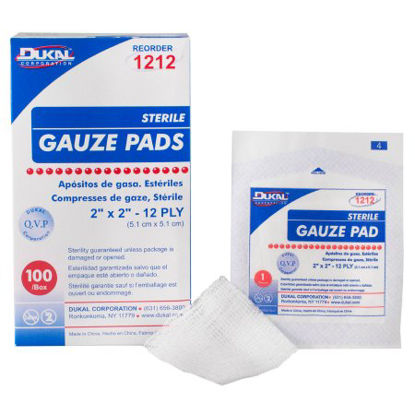 Picture of Gauze Sponge Dukal™ Cotton 12-Ply 2 X 2 Inch Square Sterile1212