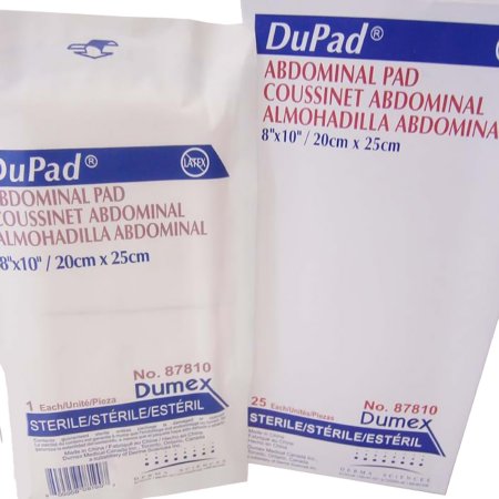 Picture of Abdominal Pad DuPad® Cellulose 1-Ply 8 X 10 Inch Rectangle Sterile87810