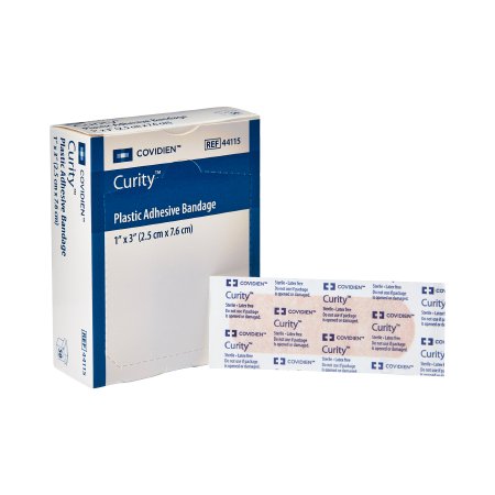 Picture of Adhesive Strip Curity™ 1 X 3 Inch Plastic Rectangle Tan Sterile44115