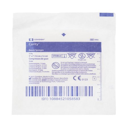 Picture of USP Type VII Gauze Sponge Curity™ Cotton 12-Ply 3 X 3 Inch Square Sterile1903-