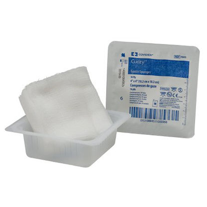 Picture of USP Type VII Gauze Sponge Curity™ Gauze 16-Ply 4 X 4 Inch Square Sterile7605-