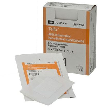 Picture of Impregnated Antimicrobial Dressing Telfa™ AMD 4 X 5 Inch PHMB (Polyhexamethylene Biguanide) Sterile7665