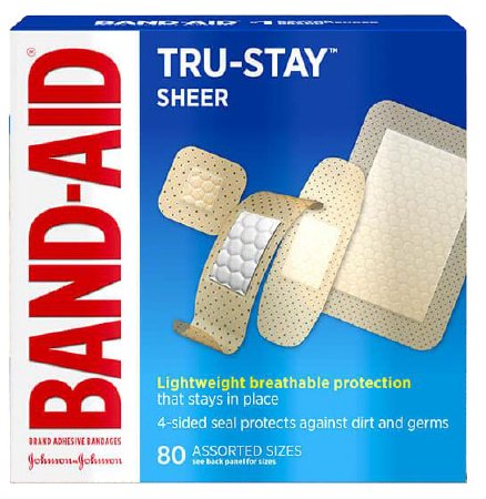 Picture of Adhesive Strip Band-Aid® Assorted Sizes Plastic Assorted Shapes Sheer Sterile381370046691