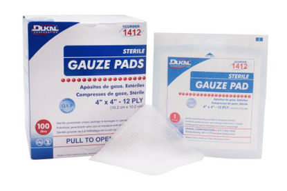 Picture of Gauze Sponge Dukal™ Cotton 12-Ply 4 X 4 Inch Square Sterile1412