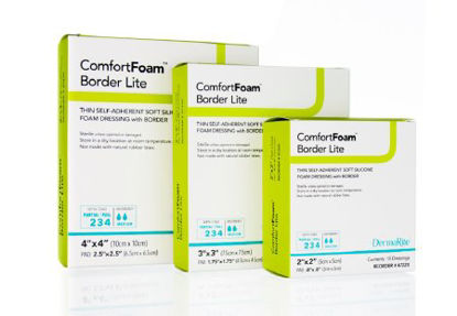 Picture of Thin Silicone Foam Dressing ComfortFoam™ Border Lite 2 X 2 Inch Square Silicone Adhesive with Border Sterile47220