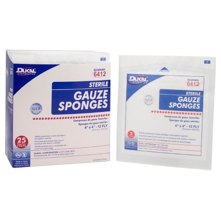 Picture of Gauze Sponge Dukal™ Cotton 12-Ply 4 X 4 Inch Square Sterile6412