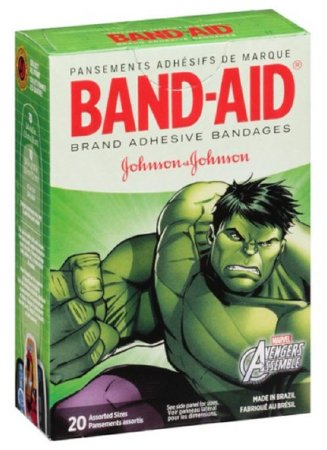 Picture of Adhesive Strip Band-Aid® 5/8 X 2-1/4 Inch / 3/4 X 3 Inch Plastic Rectangle / Spot Kid Design (Avengers) Sterile10381371162823