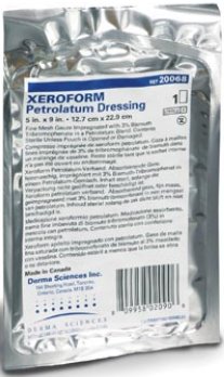 Picture of Petrolatum Impregnated Dressing Xeroform® 1 X 8 Inch Gauze Bismuth Tribromophenate / Petrolatum SterileDKC77034