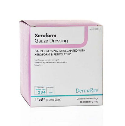 Picture of Impregnated Dressing DermaRite® 1 X 8 Inch Gauze Xeroform / Petrolatum Sterile24180