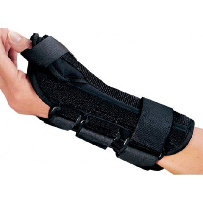 Picture of Wrist Brace with Thumb Spica ProCare® ComfortFORM™ Aluminum / Lycra® Right Hand Black Small81-87303