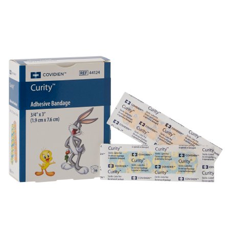 Picture of Adhesive Strip Curity™ 3/4 X 3 Inch Plastic Rectangle Kid Design (Assorted Looney Tunes) Sterile44124