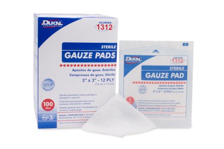 Picture of Gauze Sponge Dukal™ Cotton 12-Ply 3 X 3 Inch Square Sterile1312