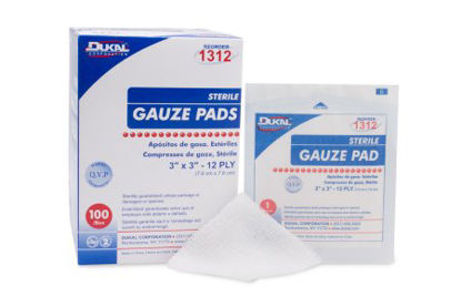 Picture of Gauze Sponge Dukal™ Cotton 12-Ply 3 X 3 Inch Square Sterile1312