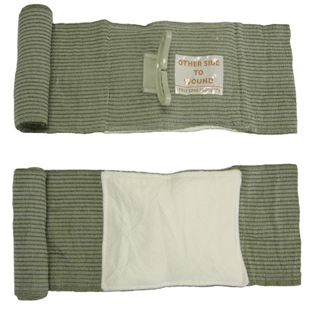 Picture of Trauma Pressure Dressing with Wrap Israeli 4 X 63 Inch Standard Compression Closure Bar Olive Drab 4 X 7 Inch Pad SterileFCP-01