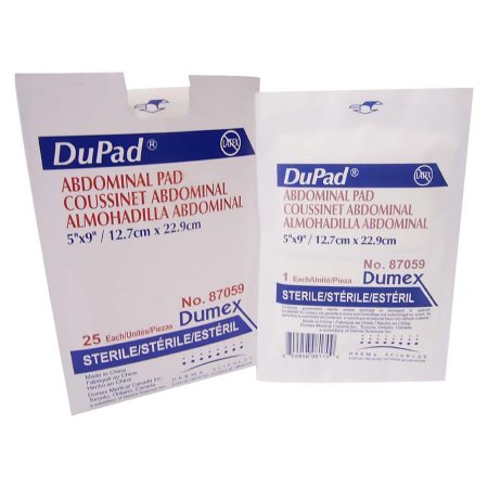 Picture of Abdominal Pad DuPad® Cellulose 1-Ply 5 X 9 Inch Rectangle Sterile87059