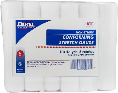 Picture of Conforming Bandage Dukal™ Polyester / Rayon 8-Ply 6 Inch X 4-1/10 Yard Roll Shape NonSterile606