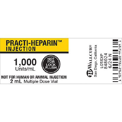 Picture of Training Medication Peel-N-Stick Labels Practi-Heparin 1,000™9913HMV