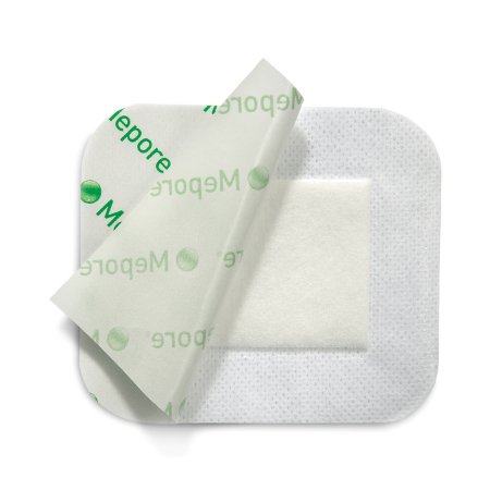 Picture of Adhesive Dressing Mepore® 3-3/5 X 8 Inch Nonwoven Spunlace Polyester Rectangle White Sterile671100