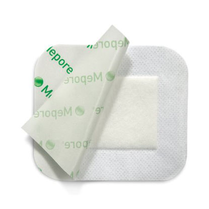 Picture of Adhesive Dressing Mepore® 3-3/5 X 8 Inch Nonwoven Spunlace Polyester Rectangle White Sterile671100