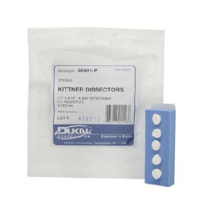 Picture of Surgical Kittner Sponge X-Ray Detectable Cotton 1/4 X 9/16 Inch 5 Count Foam Count Holder Sterile60401-P