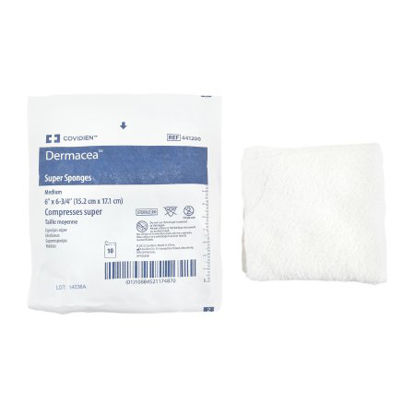 Picture of USP Type VII Gauze Sponge Dermacea™ Woven Gauze 12-Ply 6 X 6-3/4 Inch Rectangle Sterile441200