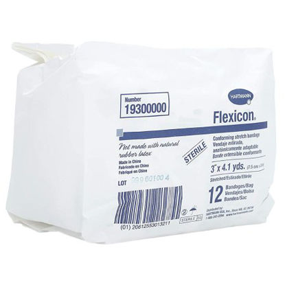 Picture of Conforming Bandage Flexicon® Polyester 1-Ply 3 Inch X 4-1/10 Yard Roll Shape Sterile19300000