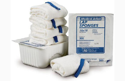 Picture of Surgical Laparotomy Sponge Cotton 4 X 18 Inch 5 Count Rigid Tray Sterile307