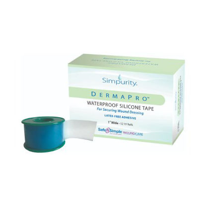 Picture of Medical Tape DermaPro™ Waterproof Silicone 1 Inch X 5 Yard White NonSterileSNS57230