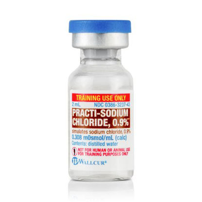 Picture of Clinical Training Medication Practi-Sodium Chloride 0.9%™ 2 mL Vial Distilled Water Liquid476SC