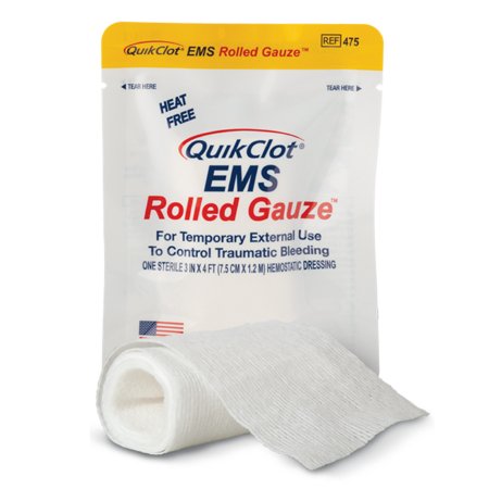 Picture of Hemostatic Dressing QuikClot® 3 Inch X 4 Feet 1 per Pack Individual Packet Kaolin Sterile475