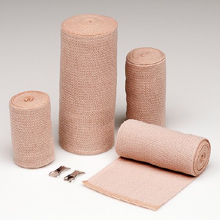 Picture of Elastic Bandage REB® 4 Inch X 10 Yard Double Length Standard Compression Clip Detached Closure Tan NonSterile16410000