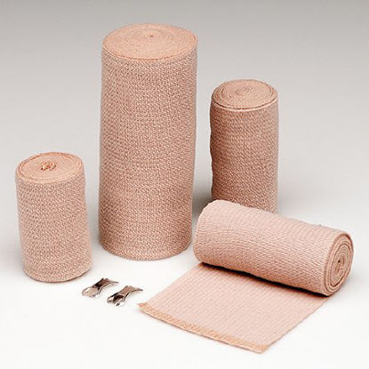 Picture of Elastic Bandage REB® 4 Inch X 10 Yard Double Length Standard Compression Clip Detached Closure Tan NonSterile16410000