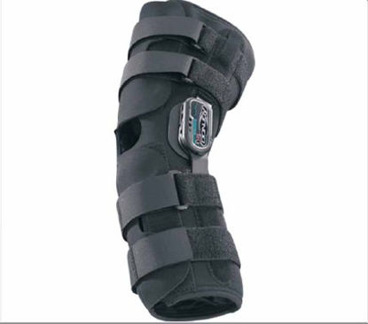 Picture of Knee Brace DonJoy® Playmaker® Standard Large Pull-On / Hook and Loop Strap Closure 21 to 23-1/2 Inch Thigh Circumference / 15 to 17 Inch Knee Center Circumference / 16 to 18 Inch Calf Circumference Left or Right Knee11-0558-4