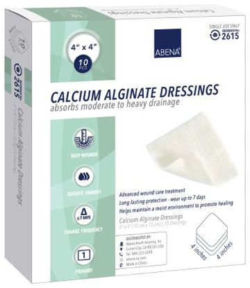 Picture of Calcium Alginate Dressing Abena® 4 X 4 Inch Square Calcium Alginate Sterile2615