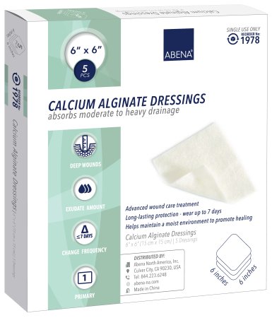 Picture of Calcium Alginate Dressing Abena® 6 X 6 Inch Square Calcium Alginate Sterile1978