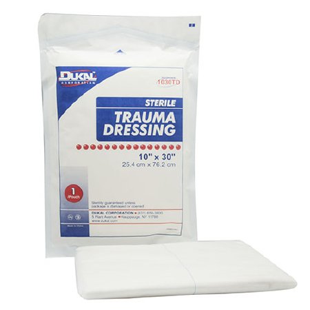 Picture of Trauma Dressing Dukal™ Nonwoven 1-Ply 10 X 30 Inch Rectangle Sterile1030TD