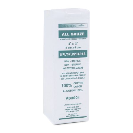 Picture of Gauze Sponge All Gauze Gauze 8-Ply 2 X 2 Inch Square NonSterileB3001