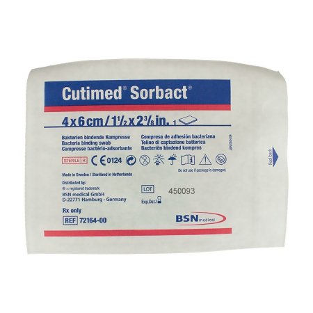 Picture of Impregnated Dressing Cutimed® Sorbact® 1.6 X 2.4 Inch Gauze Sorbact Sterile7216412