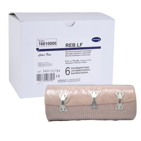 Picture of Elastic Bandage REB® 6 Inch X 10 Yard Double Length Standard Compression Clip Detached Closure Tan NonSterile16610000