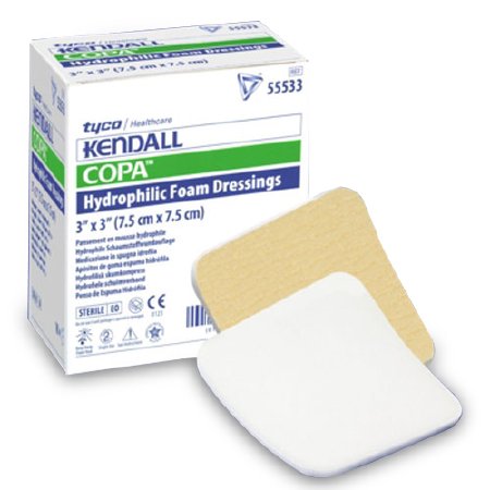 Picture of Foam Dressing Kendall™ 3 X 3 Inch Square Non-Adhesive without Border Sterile55533